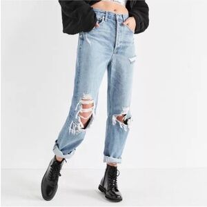 AGOLDE ‘90s Straight Leg Ripped Jean – Fall Out Size 27